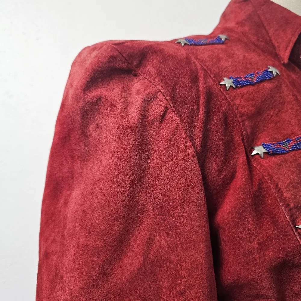 Ren Ellis Santa Fe Leather Buckskin Vintage Red Western Pioneer Renegade Jacket